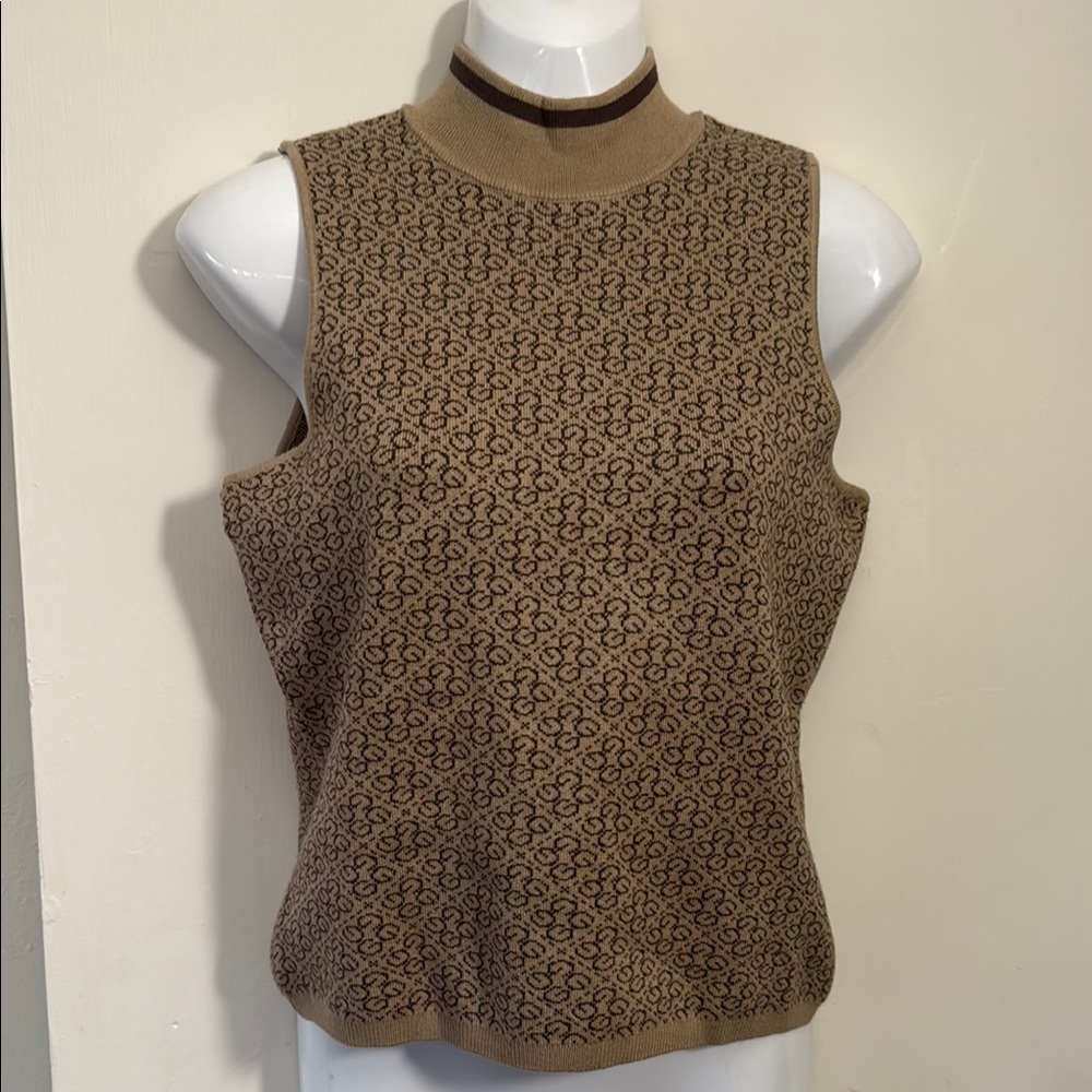Guess Beige Monogram Knit Top (NWT)